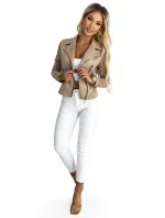 481-1 Semišová RAMONESKA s dlouhými rukávy a zipy - BEACH