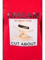 Šaty s potiskem Dream červené