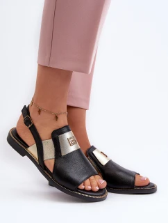 Zazoo 40385 Dámské Kožené Sandály Černé