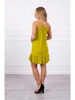 Šaty s tenkými pásky z kiwi