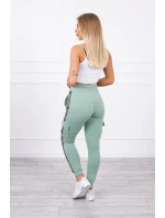 Tmavě mátové kalhoty cargo Tmavě mátové kalhoty cargo