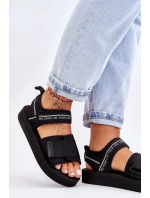 Dámské sandály na suchý zip Big Star LL274784 Černe Dámské sandály na suchý zip Big Star LL274784 Černe