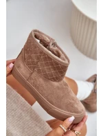 Sněhové boty na zip zateplené kožešinou Big Star OO274A524 Béžové