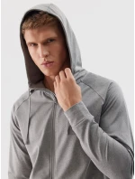 Pánská sportovní rozepínací mikina s kapucí 4F - šedá Pánská sportovní rozepínací mikina s kapucí 4F - šedá