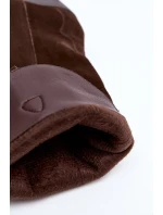 Dámské kožené semišové zateplené kovbojky Urselle – čokoládové