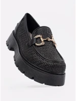 Komfortní mokasíny dámské černé platforma Komfortní mokasíny dámské černé platforma