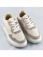 Béžové dámské šněrovací sportovní polobotky (RC-50) Béžové dámské šněrovací sportovní polobotky (RC-50)