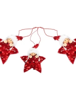 SADA PŘÍVĚSKŮ 3 KS HVĚZDIČKY PRO PANENKY FLITRY ČERVENÁ