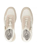 Filippo DP7605 kožené dámské ažurové béžové tenisky na platformách