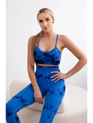 Fitness set top s nastavitelnými ramínky + push up legíny chrpově modrá Fitness set top s nastavitelnými ramínky + push up legíny chrpově modrá