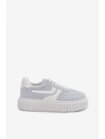 Dámské tenisky na platformě z eko semiše modré Cadrina