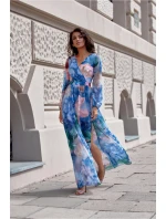 Denní šaty SUK0419 modro-zelené - Roco Fashion Denní šaty SUK0419 modro-zelené - Roco Fashion