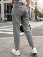 Dámské džíny mom fit s vysokým pasem šedé DSTREET UY2890 Dámské džíny mom fit s vysokým pasem šedé DSTREET UY2890
