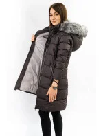 Dámská prošívaná zimní bunda v lilkové barvě (7701) Dámská prošívaná zimní bunda v lilkové barvě (7701)