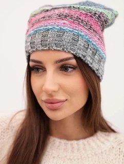 Čepice s fleecem Krystyna K207 fialový+růžový