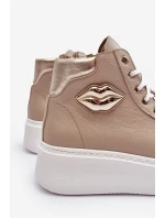 Dámské vysoké tenisky na zip Lemar Bež Katerin