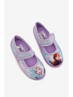 Balerínky Dětské Pantofle Zapínací Na Suchý Zip Ledové království Modré Olivessa
