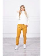 Dvouvrstvé kalhoty s hořčicovým velurem