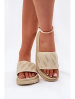Dámské Klapky Na Platformě Big Star RR274A542 Béžové