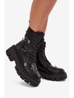 Dámské Pracovní Boty S Ozdobami Zateplené Černé Lunea