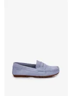 Dámské mokasíny z broušené kůže Big Star – modré