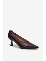 Dámské lakované lodičky na jehlovém podpatku Gavrielle – čokoládové Dámské lakované lodičky na jehlovém podpatku Gavrielle – čokoládové