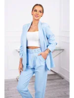 Elegantní souprava saka a kalhot modré barvy