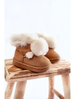 Dětské mládežnické teplé sněhule Hnědá a bílá Roofy Dětské mládežnické teplé sněhule Hnědá a bílá Roofy