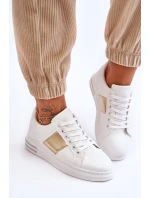 Klasické sportovní boty bílé a zlaté Follow Me