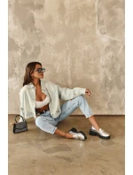 Dámské kožené polobotky na masivním podpatku stříbrné Lemmitty Dámské kožené polobotky na masivním podpatku stříbrné Lemmitty