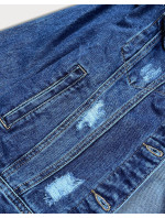 Tmavě modrá dámská džínová bunda (D3578)