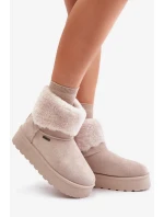 Sněhule Na Platformě S Kožešinou Big Star Světle béžové Sněhule Na Platformě S Kožešinou Big Star Světle béžové