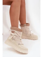 Dámské sněhule na zip Lee Cooper – béžové