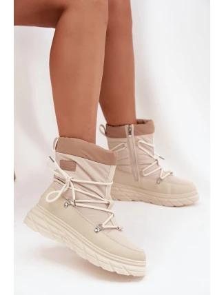 Dámské sněhule na zip Lee Cooper – béžové