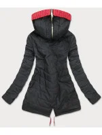 Červeno-černá oboustranná pruhovaná bunda s kapucí (W659) Červeno-černá oboustranná pruhovaná bunda s kapucí (W659)