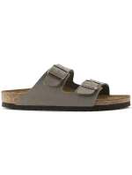 Dámské/ pánské žabky Birkenstock Arizona Birko-Flor Nubuck Stone regular wide grey (0151211)