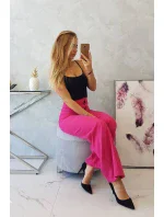 Široké kalhoty fuchsiové barvy Široké kalhoty fuchsiové barvy