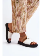 Dámské kožené žabky Zazoo 2896 Bílo-černé Dámské kožené žabky Zazoo 2896 Bílo-černé