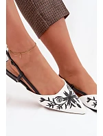 Dámské sandály s výšivkou na ploché Černé Grelia