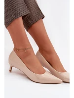 Lakované lodičky na nízkém podpatku Béžové Girela