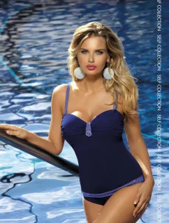 Dámské jednodílné plavky S8060R-2 tm. modré - Self