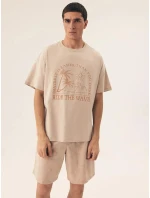 Pánské pyžamo Core 42604  02X Béžová vzor - Henderson