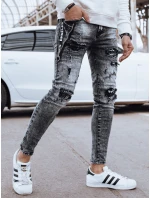 Pánské černé džínové kalhoty FashionStreet UX4322 Pánské černé džínové kalhoty FashionStreet UX4322