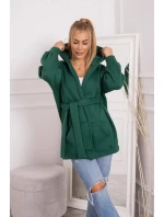 Zateplená bunda s vázáním v pase tmavě zelená Zateplená bunda s vázáním v pase tmavě zelená