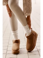 Dámské Velurové Sněhule Na Platformě Camel Nereviana