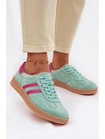 Dámské kožené semišové tenisky S.Barski LR61-7089 Mentolové Dámské kožené semišové tenisky S.Barski LR61-7089 Mentolové