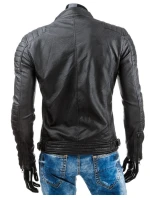 Pánská kožená bunda černá TX3247