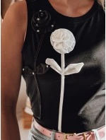 PETITO černá FashionStreet RY2731 dámské květované tričko bez ramínek