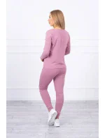 Sada s knoflíkovým výstřihem tmavě růžová