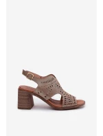 Dámské Sandály S Prořezávaným Designem Na Podpatku Zlaté Tosine